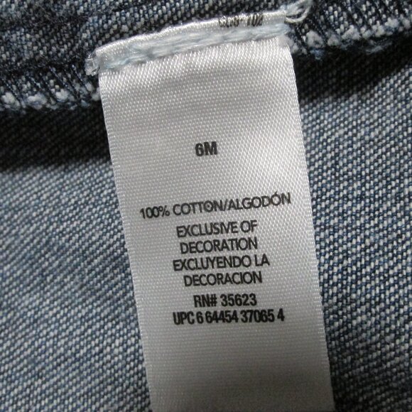 Carters Snap Up Jean Jacket Girls Size 6M Blue Denim Collared Coat Front Pockets - Picture 5 of 6